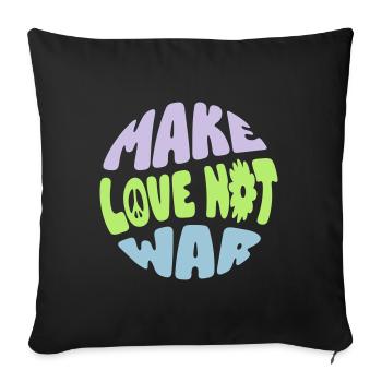 MAKE LOVE NOT WAR - Sofa pillowcase 17,3'' x 17,3'' (45 x 45 cm) - black - Front
