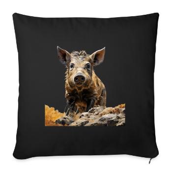 The pigs of Iberico - Sofa pillowcase 17,3'' x 17,3'' (45 x 45 cm) - black - Front