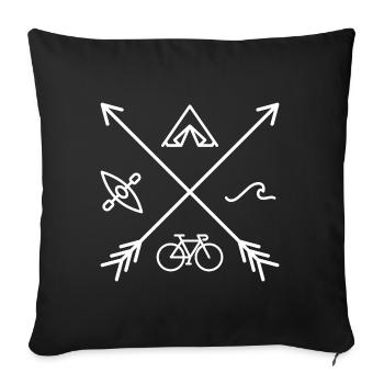 Minimalist Nature Adventure Emblem - Sofa pillowcase 17,3'' x 17,3'' (45 x 45 cm) - black - Front