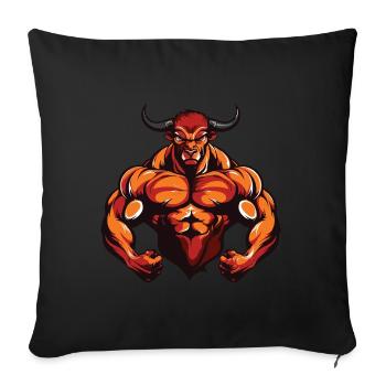 Muscles du Taureau - Housse de coussin décorative 45 x 45 cm - noir - Devant