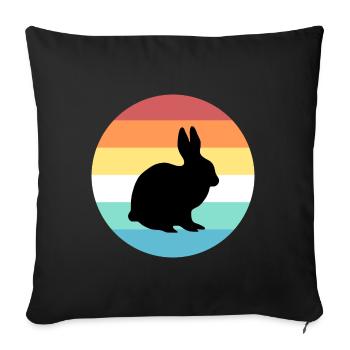 lièvre - Housse de coussin décorative 45 x 45 cm - noir - Devant