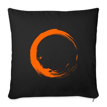 Cercle brosse design Nouvelle forme vectorielle cadeau - Housse de coussin décorative 45 x 45 cm - noir - Devant