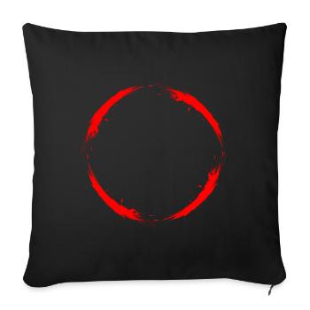 Circle Design Red Ring Vector Colored Brush - Sofa pillowcase 17,3'' x 17,3'' (45 x 45 cm) - black - Front