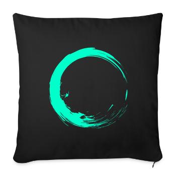 Kreis Bürste Design Türkis - Sofakissenbezug 45 x 45 cm - Schwarz - Vorne
