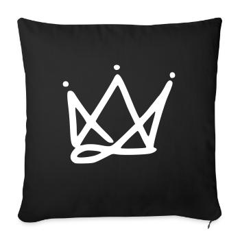 Emoji crown crowns sketch white - Sofa pillowcase 17,3'' x 17,3'' (45 x 45 cm) - black - Front