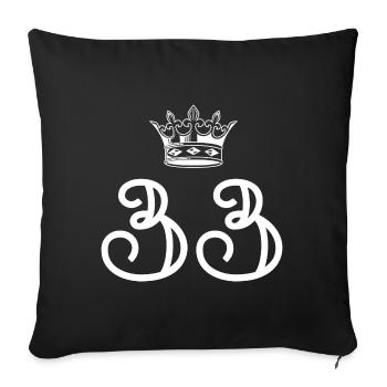 33 Couronne numérique - Housse de coussin décorative 45 x 45 cm - noir - Devant