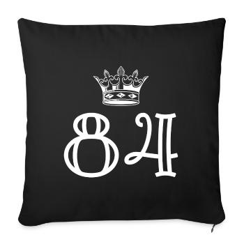 84 Number crown - Sofa pillowcase 17,3'' x 17,3'' (45 x 45 cm) - black - Front