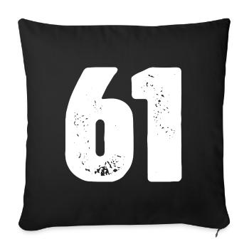 61 Maillot numéro - Housse de coussin décorative 45 x 45 cm - noir - Devant