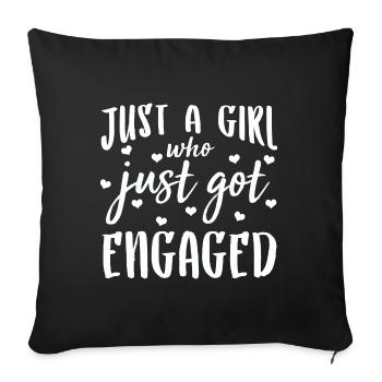 Fiancée, Girl, Partner, Gift, Engagement - Sofa pillowcase 17,3'' x 17,3'' (45 x 45 cm) - black - Front