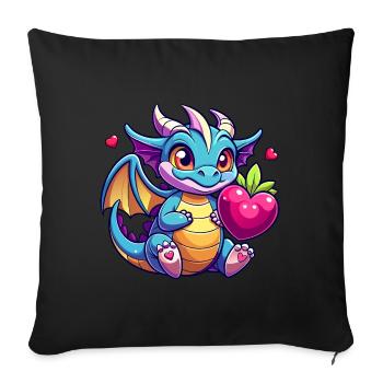 Dragon coloré - Housse de coussin décorative 45 x 45 cm - noir - Devant