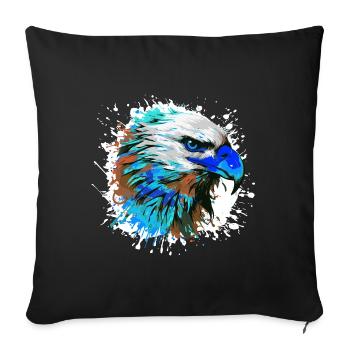 Eagle Head Portrait Colorful - Sofa pillowcase 17,3'' x 17,3'' (45 x 45 cm) - black - Front