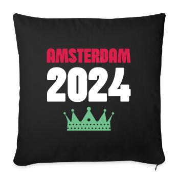 Vacances à Amsterdam 2024 - Housse de coussin décorative 45 x 45 cm - noir - Devant