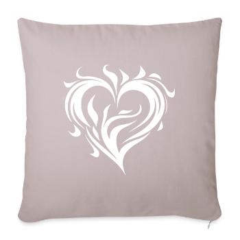 Cœur Feu Amour - Housse de coussin décorative 45 x 45 cm - taupe clair - Devant