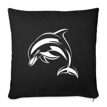 Dolphin - Sofa pillowcase 17,3'' x 17,3'' (45 x 45 cm) - black - Front