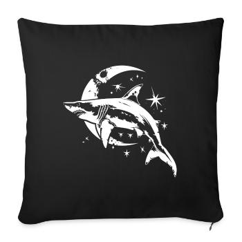 Shark Moon Stars - Sofa pillowcase 17,3'' x 17,3'' (45 x 45 cm) - black - Front