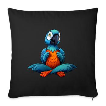 Yoga perroquet - Housse de coussin décorative 45 x 45 cm - noir - Devant