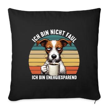 Ich Bin Nicht Faul Jack Russel terrier Jackie - Sofakissenbezug 45 x 45 cm - Schwarz - Vorne