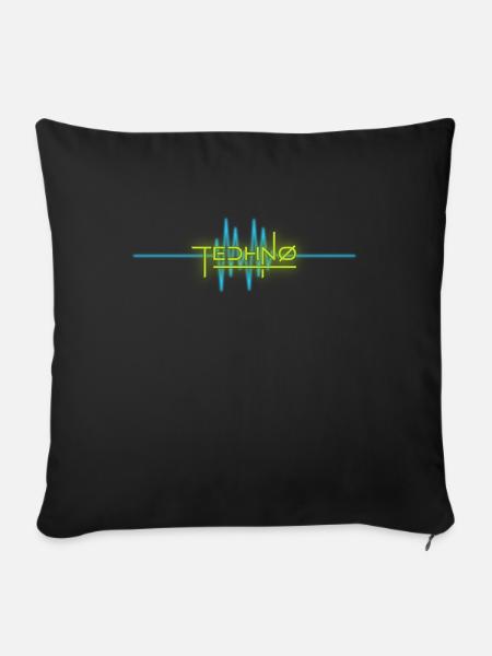 Techno - Musik - Sofakissenbezug 45 x 45 cm - Schwarz