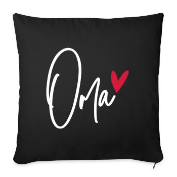 Oma - Sofakissenbezug 45 x 45 cm - Schwarz - Vorne