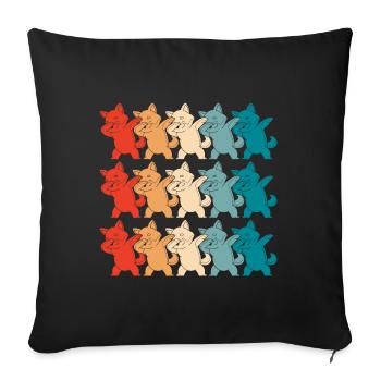 Shiba Inu Dabbing Dogs Gift Japan Shiba Inu - Sofa pillowcase 17,3'' x 17,3'' (45 x 45 cm) - black - Front
