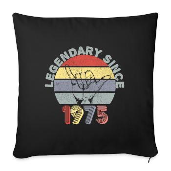 1975 | Vintage Legendary since 1975 Anniversary - Sofa pillowcase 17,3'' x 17,3'' (45 x 45 cm) - black - Front
