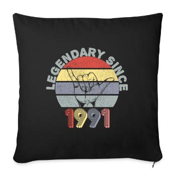 1991 | Vintage Legendär seit 1991 Jubiläum - Sofakissenbezug 45 x 45 cm - Schwarz - Vorne