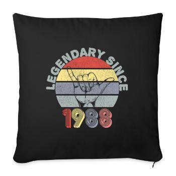 1988 | Vintage Legendary since 1988 Anniversary - Sofa pillowcase 17,3'' x 17,3'' (45 x 45 cm) - black - Front