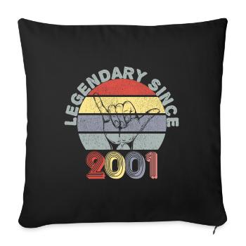 2001 | Vintage Legendär seit 2001 Jubiläum - Sofakissenbezug 45 x 45 cm - Schwarz - Vorne