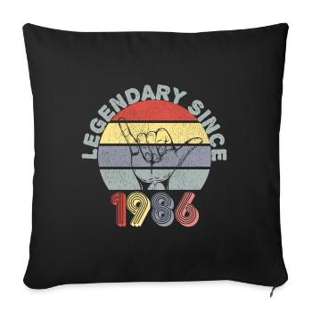 1986 | Vintage Legendary since 1986 Anniversary - Sofa pillowcase 17,3'' x 17,3'' (45 x 45 cm) - black - Front