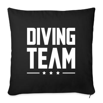 Diving Team - Sofa pillowcase 17,3'' x 17,3'' (45 x 45 cm) - black - Front