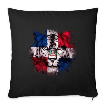 République dominicaine - Housse de coussin décorative 45 x 45 cm - noir - Devant