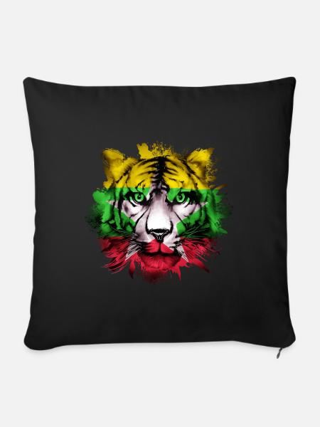 Myanmar - Sofakissenbezug 45 x 45 cm - Schwarz