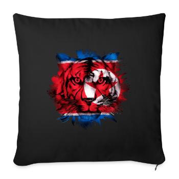 North Korea - Sofa pillowcase 17,3'' x 17,3'' (45 x 45 cm) - black - Front