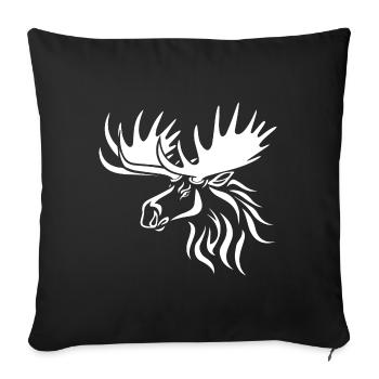 Elch - Sofakissenbezug 45 x 45 cm - Schwarz - Vorne