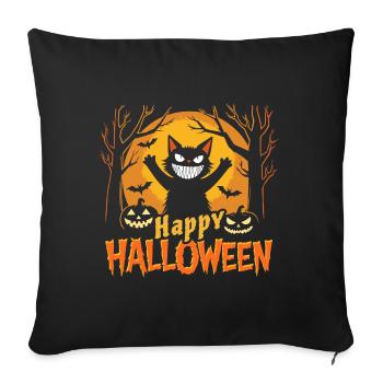 Happy Halloween Cat - Creepy Grin - Sofa pillowcase 17,3'' x 17,3'' (45 x 45 cm) - black - Front