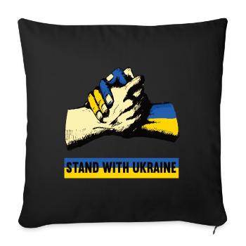 stand avec l’ukraine Fist Ukrainer - Housse de coussin décorative 45 x 45 cm - noir - Devant