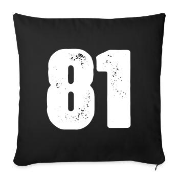 81 Number jersey - Sofa pillowcase 17,3'' x 17,3'' (45 x 45 cm) - black - Front
