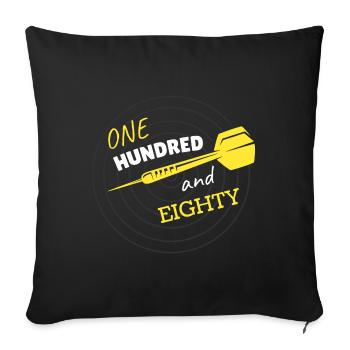 Sports de fléchettes | Double Out 180 Dartliga Bullseye 501 - Housse de coussin décorative 45 x 45 cm - noir - Devant