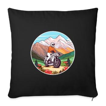 Motorbike Tour Moto Moto Biker - Housse de coussin décorative 45 x 45 cm - noir - Devant