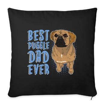 Best Puggle Dad Dogs Father's Day Gift Puggle - Sofa pillowcase 17,3'' x 17,3'' (45 x 45 cm) - black - Front
