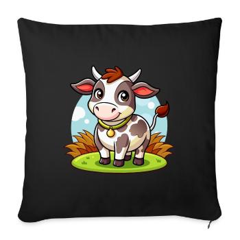 Lustige Kuh - Sofakissenbezug 45 x 45 cm - Schwarz - Vorne