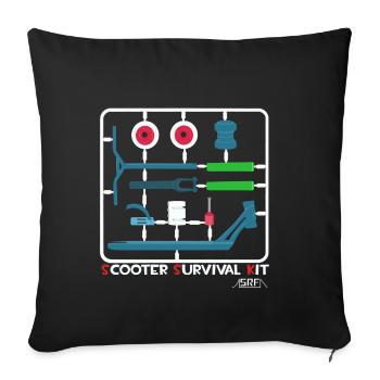 Scooter survival kit - Sofa pillowcase 17,3'' x 17,3'' (45 x 45 cm) - black - Front