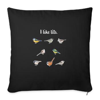 Mésange bleue Mésange charbonnière et plus d'oiseaux cadeau d'oiseau drôle - Housse de coussin décorative 45 x 45 cm - noir - Devant