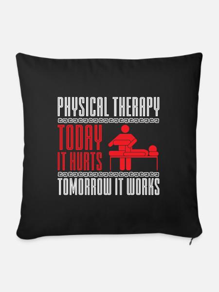 Physio Spruch Physiotherapie - Sofakissenbezug 45 x 45 cm - Schwarz