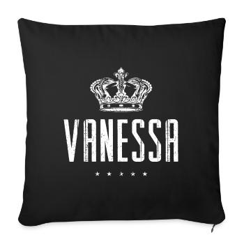 Vanessa - Sofakissenbezug 45 x 45 cm - Schwarz - Vorne