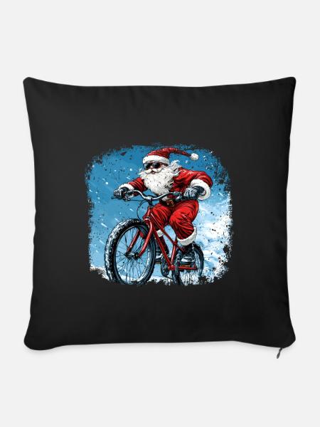 Biker Weihnachten - Sofakissenbezug 45 x 45 cm - Schwarz