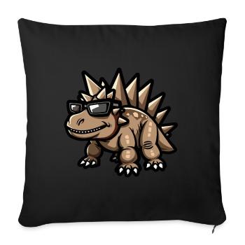 Dinosaure stégosaure animal cool - Housse de coussin décorative 45 x 45 cm - noir - Devant