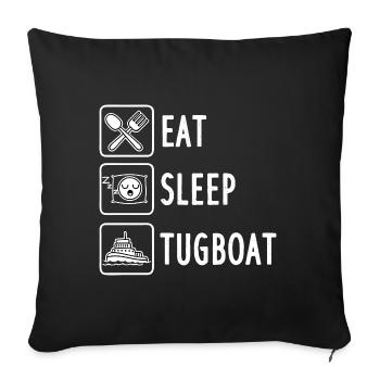 Manger Dormir Remorqueur Conducteur de Remorqueur - Housse de coussin décorative 45 x 45 cm - noir - Devant