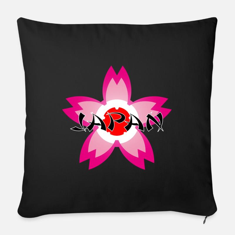 Japan Cherry Blossom - Sofakissenbezug 45 x 45 cm - Schwarz