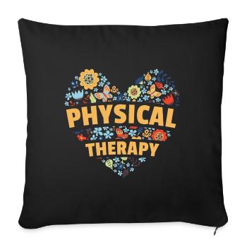 Physiotherapy Heart Physiotherapy - Sofa pillowcase 17,3'' x 17,3'' (45 x 45 cm) - black - Front